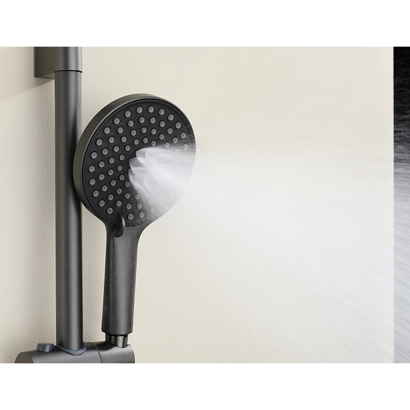 Memory Alloy Thermostatic Shower Head With Two Functions YYW1002 Gun Gray