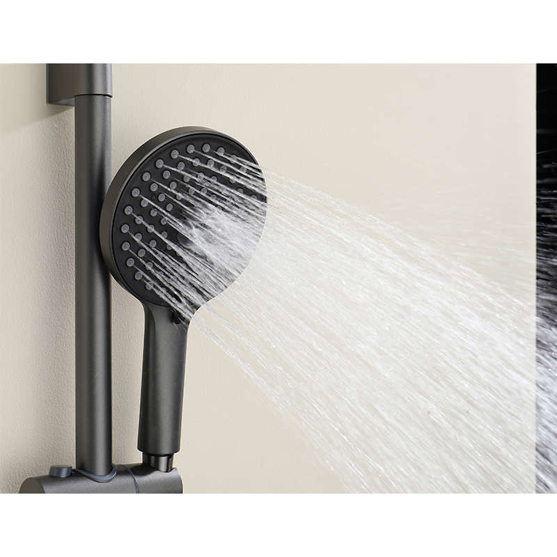 Memory Alloy Thermostatic Shower Head With Two Functions YYW1002 Gun Gray