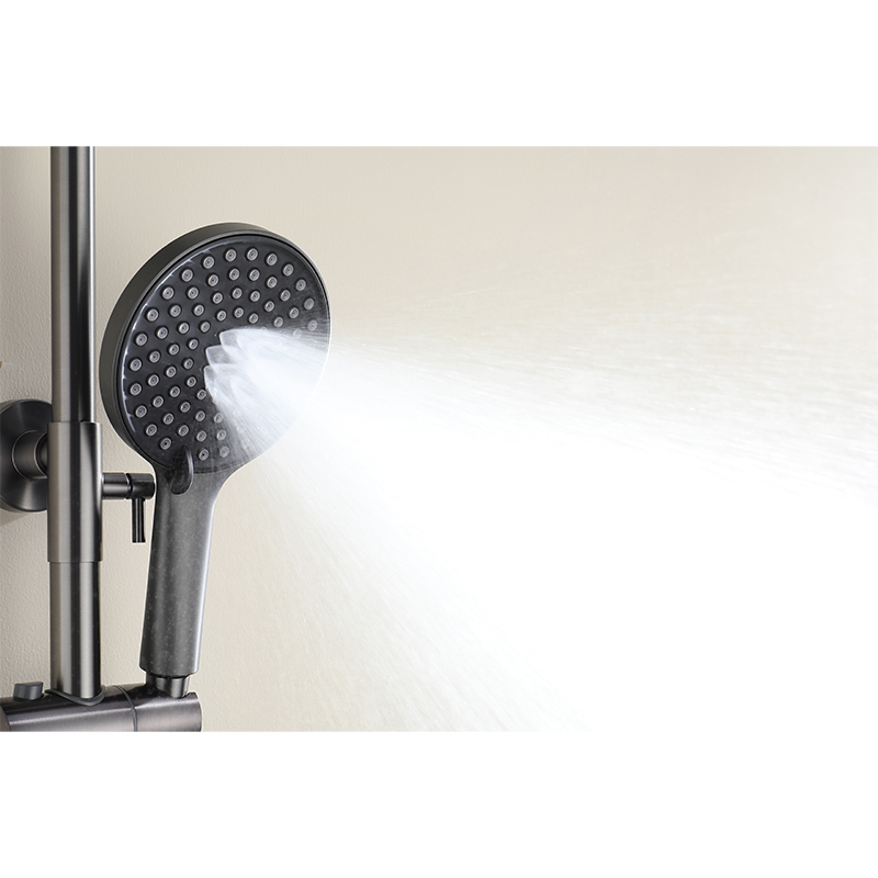 Memory Alloy Thermostatic Shower Head With Three Functions YYW1001 Gun Gray