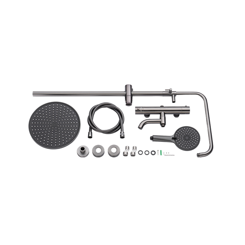 Memory Alloy Thermostatic Shower Head With Three Functions YYW1001 Gun Gray