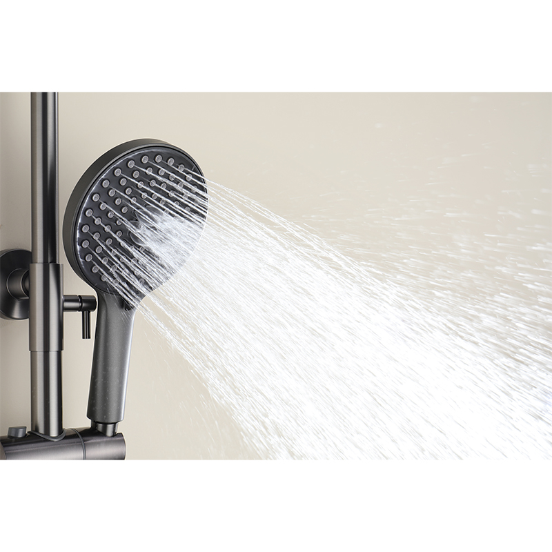 Memory Alloy Thermostatic Shower Head With Three Functions YYW1001 Gun Gray