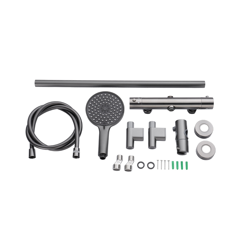 Memory Alloy Thermostatic Shower Head With Two Functions YYW1002 Gun Gray