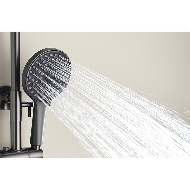 Memory Alloy Thermostatic Shower Head With Three Functions YYW1001 Gun Gray