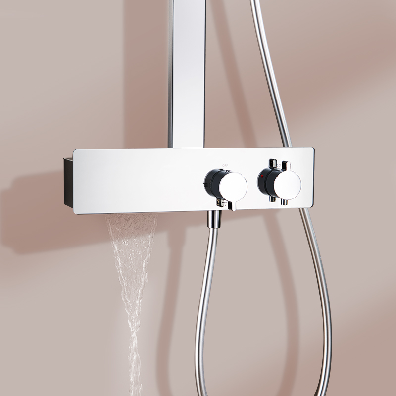Memory Alloy Thermostatic Shower Head With Three Functions, Same As Hansgrohe YYW2001-370 (Chrome)