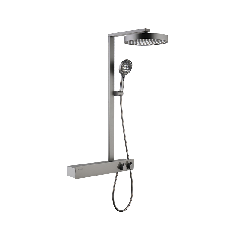 What are the technical details of the anti-scalding design of the shape memory alloy thermostatic shower head with three functions?